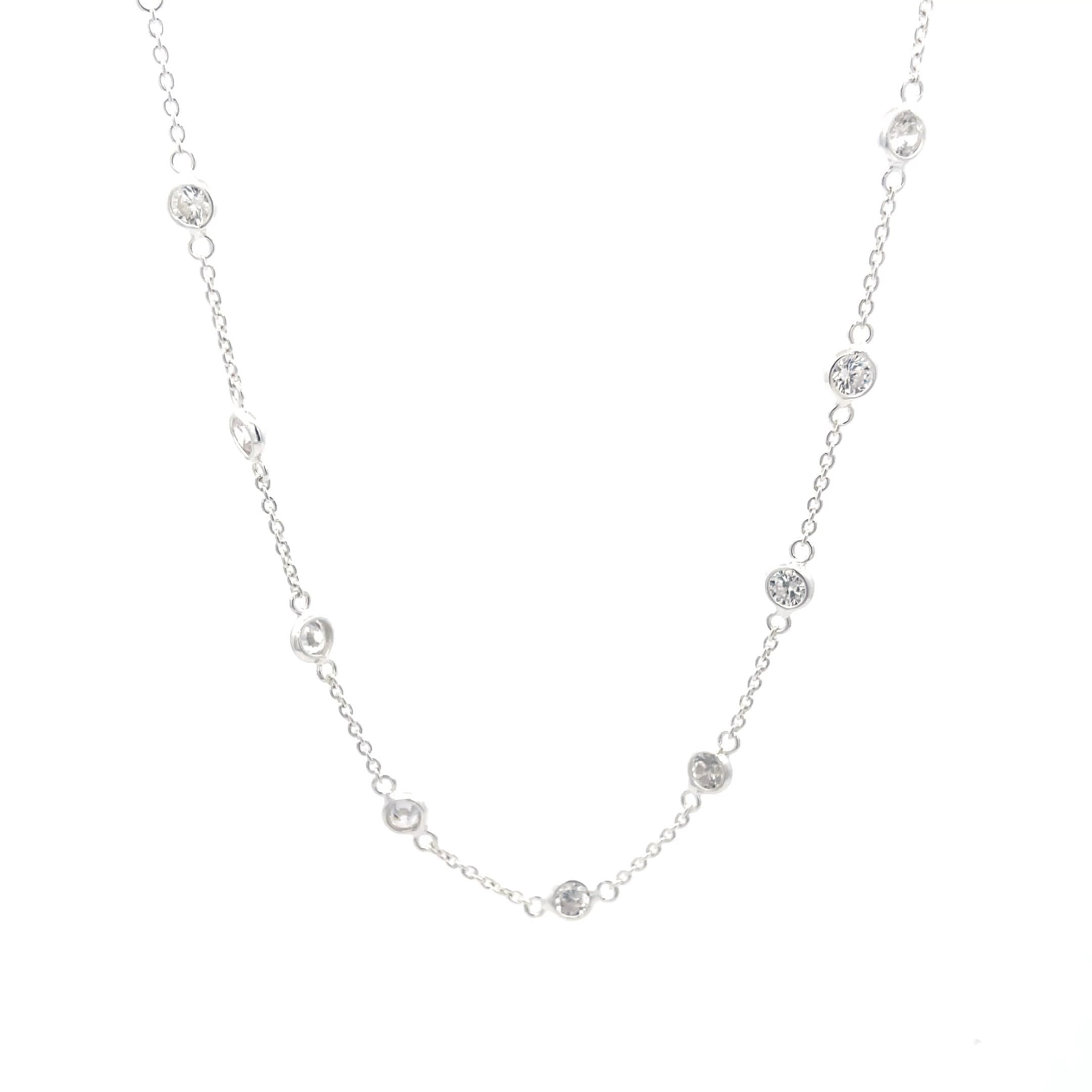 925 Silver Delicate Beaded Necklace for Women and Teens